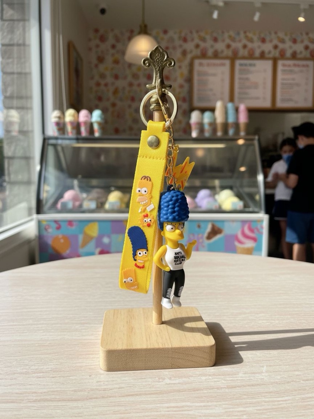 Yellow Marge-Inspired Character Keychain Strap - Kids Toys